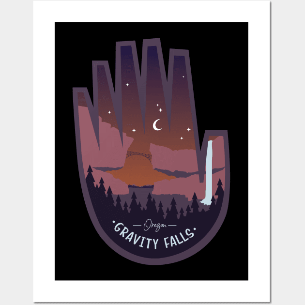 Gravity Falls Oregon at Night Wall Art by Batg1rl